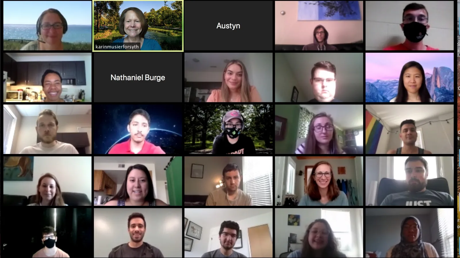 Screenshot of CMBP Trainees attending the Autumn 2020 orientation meeting on Zoom